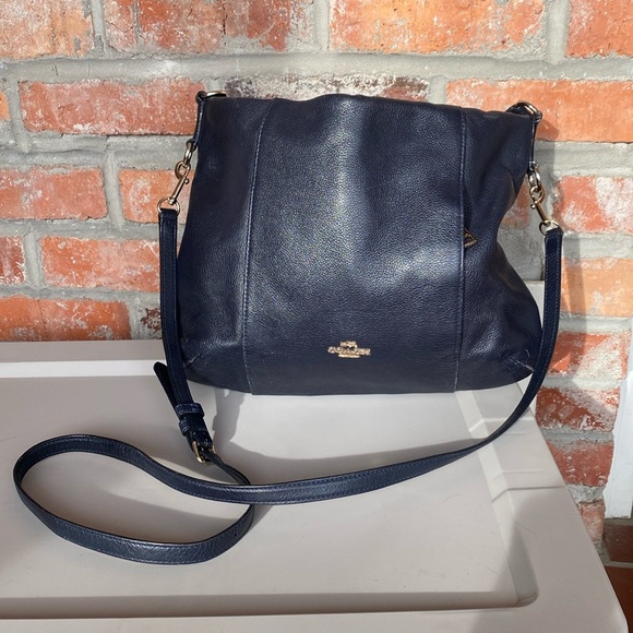 Coach Handbags - Coach Isabella Navy Leather Shoulder Sling Bag Gently Used Classic Style